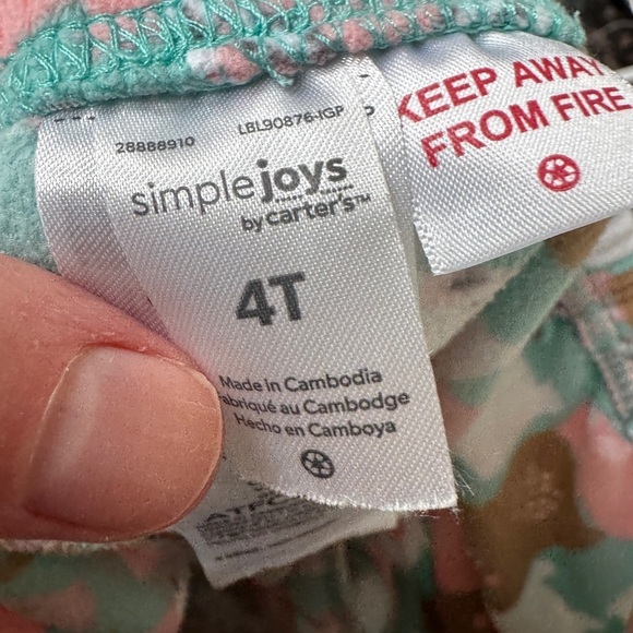 NWOT Simple Joys by Carter's Multicolor Bear Hot Coco Fleece Pajama Bottoms - Picture 4 of 4
